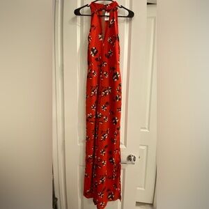 The Room from Vici, Red orange floral halter top jumpsuit
